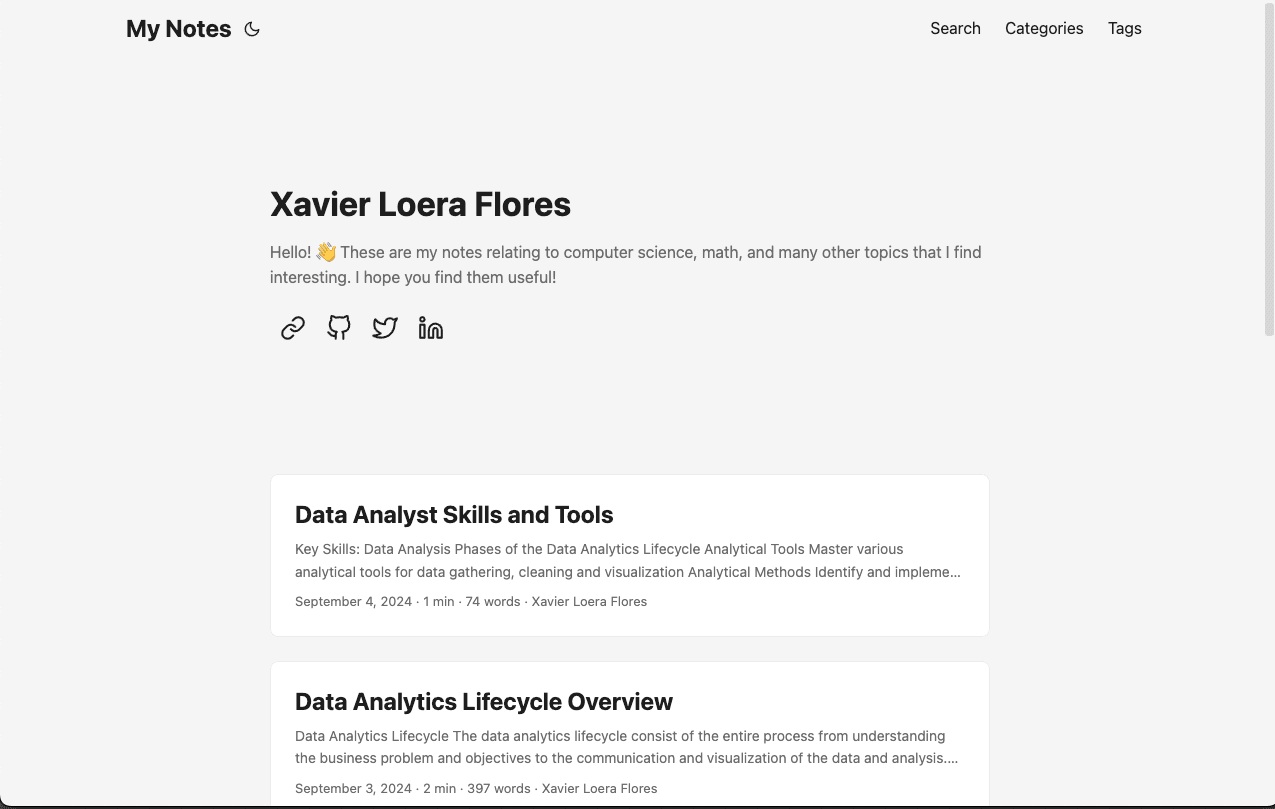 Notes: Static Markdown Blog
